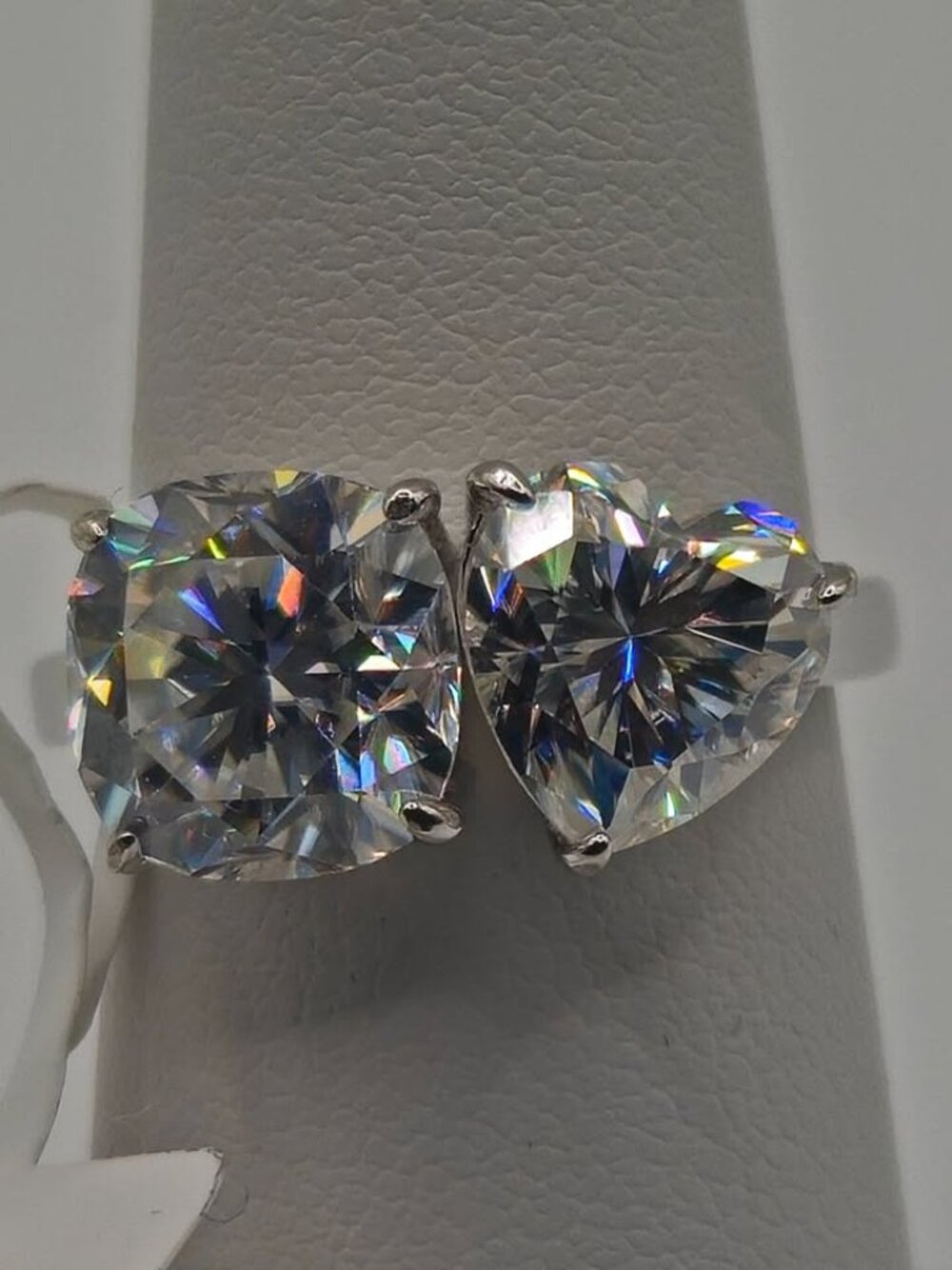 5 CTW Moissanite Toi et Moi Ring Solid .925 Sterling Silver Size 8